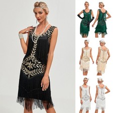 Plus Size 1920's Sequins Fringed Summer Party Great Gatsby Womens Flapper Dress