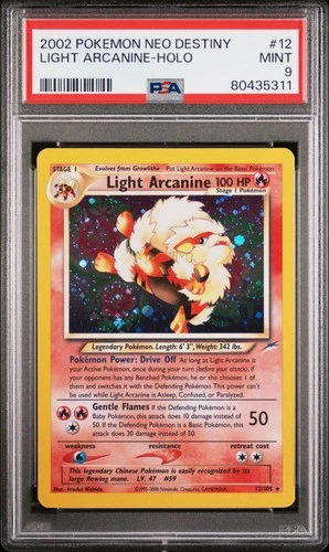 LIGHT ARCANINE HOLO 12/105 NEO DESTINY POKEMON PSA 9