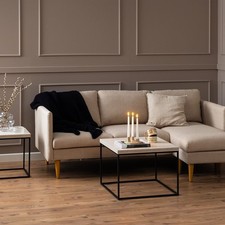 Furniture To Go Barossa Coffee Table with Travertine Rough Paper Top & Black Pow