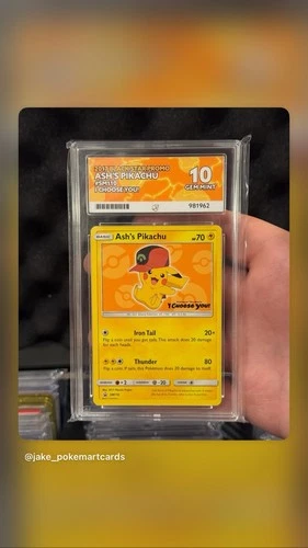 2017 Pokémon SM Black Star Promo Ash's Pikachu #SM110  ACE 10