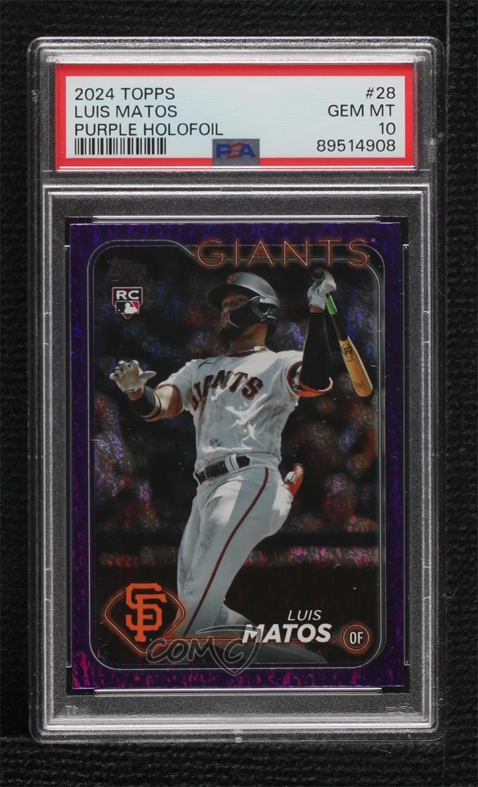 2024 Topps Series 1 Purple Holofoil 294/799 Luis Matos #28 PSA 10 GEM MT 02u0