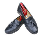 Zelli Italy Black Ostrich Leather Tassel Loafer Dress Shoe Men’s SZ 8.5M — photo 3