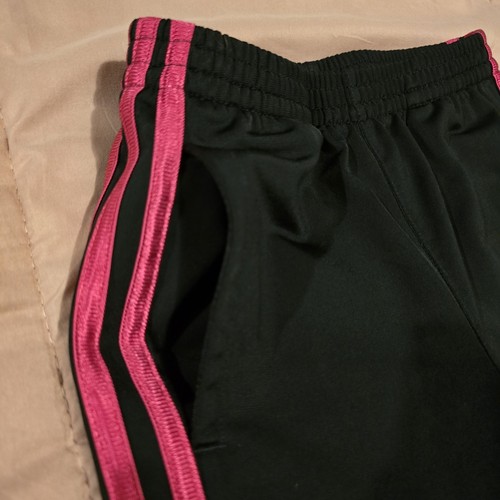 Adidas Girl's Athletic Track Pants Black & Pink Size 6 Small - Picture 4 of 7