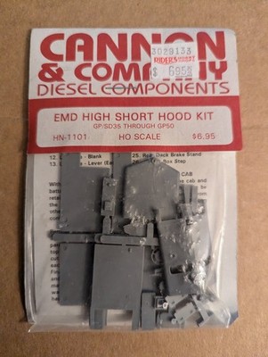 Cannon & Company HN-1101 EMD High Short Hood Kit HO Scale GP/SD35-GP50