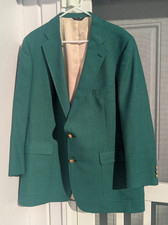 VTG Chaps Ralph Lauren Emerald Green Blazer Gold Horse Buttons Made in USA sz 48