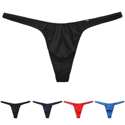 Herren Elastisch Unterwäsche Tanga Low Rise Large Bulge Pouch G String Slip