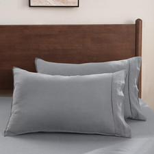 100 Organic Linen Pillowcases 20"X30" Set of 2,Washed French Natural Flax Pillo
