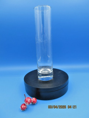 Clear Glass Cylinder Shaped Bud Vase 7.5'' Tall