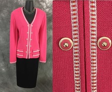 NWT NEW BEAUTIFUL St John collection jacket knit pink suit blazer size 12