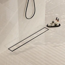 Neodrain 30" Linear Shower Drain- 2-in 1 Flat & Tile insert Cover, Matte Black