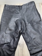 NWOT MODA INTERNATIONAL Pants Women  s Size 6 Black 100 flare leg Leather Pants