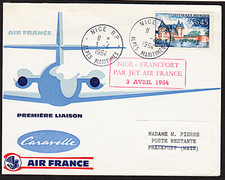 Air France 1964 "Nice - Frankfurt" Pierwszy lot FFC !!   Ha. 2924
