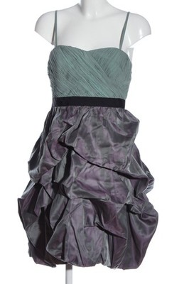 MONSOON schulterfreies Kleid Damen Kleid Gr. DE 38 türkis-hellgrau Elegant
