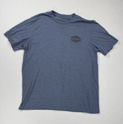 Brunt Workwear Men s 2XL Blue Cotton Blend Graphic Print Logo Crew Tee