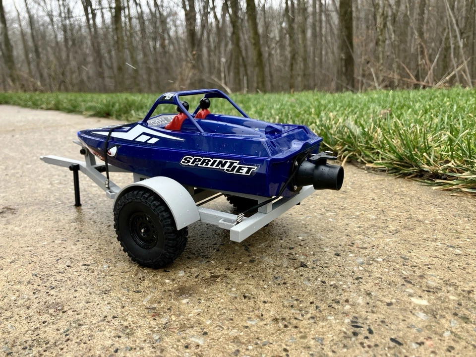 3D Printed RC Boat Trailer For Proboat SprintJet - Grey - Single Axle - Image 3 of 4