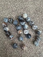 2Pcs Lovely Tibetan Natural Old Agate Dzi 20mm Round Beads Prayer Bracelets