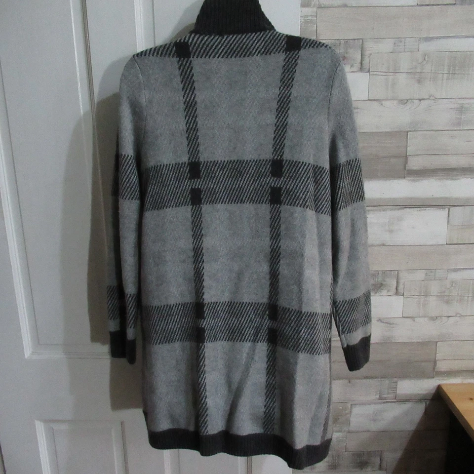 PURE ● size 12 ● grey check long open cardigan top womens ladies - Image 4 of 4