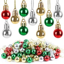 80pcs Mini Christmas Balls Ornaments, 0.8 Inch Miniature Xmas Tree Hanging Ba...