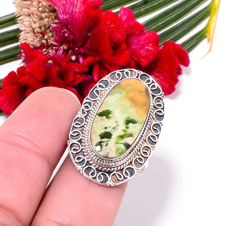 Anillo Cromo Calcedonia Bellas Artes Oxidado Plata de Ley 925 s.8 Sk40, Navidad Foto 4 de 4