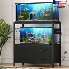 Fish Tank Stand 20-29 Gallon Aquarium Organizer W/ Power Outlets  Drawers Home