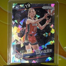 2025 Prizm WNBA Lucy Olsen RC Cracked Ice Prizm #104 Washington Mystics