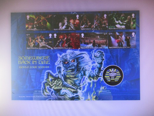 IRON MAIDEN Silver Plated Medal Briefmarken Medaille Münze Somewhere Back Eddie - Bild 2 von 6