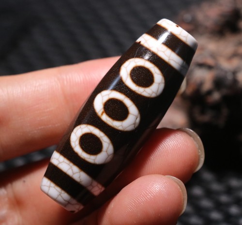Energy Tibetan old Agate 7 Eyed Big Fortune Rich Symbol dZi Bead Pendant 51MMs - 第 12/14 張圖片