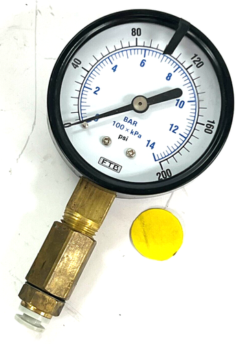 FTB 980905 INDUSTRIAL PRESSURE GAUGE 0-200PSI 2-1/2" DIAL 1/4" NPT MALE - Picture 5 of 5