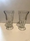 2 Vintage Milk Shake Ice Cream Parfait Clear