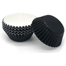 150 Black Foil Metallic Cupcake Liners Standard Baking Muffin Cups 150 Pieces