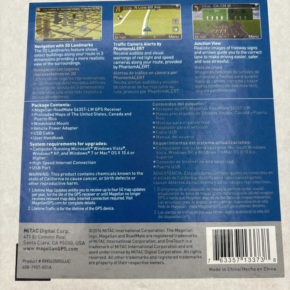 Magellan Roadmate 5635T-LM GPS Navigation Unit, Black 3D Landmarks NIB - Image 2 of 4