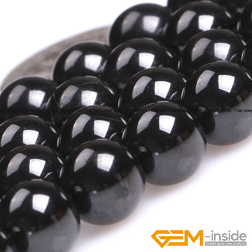 Natural Black Spinel Gemstone Grade AAA Round Beads For Jewelry Making 15"Strand - Foto 8 di 31