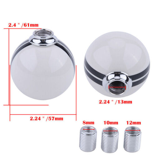 Universal Car White Glossy Round Ball Resin Gear Stick Lever Shift Knob Shifter - Picture 2 of 7