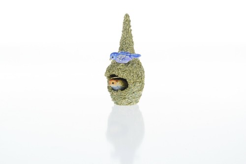 Green Bird nest Trinket Box Hand made by Keren Kopal with Austrian Crystals - Picture 2 of 9