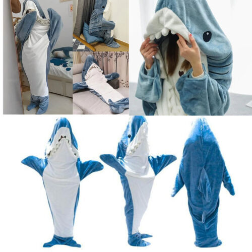 Shark Blanket Super Soft Cozy Flannel Hoodie Shark Sleeping Bag S-XXL - Picture 15 of 19