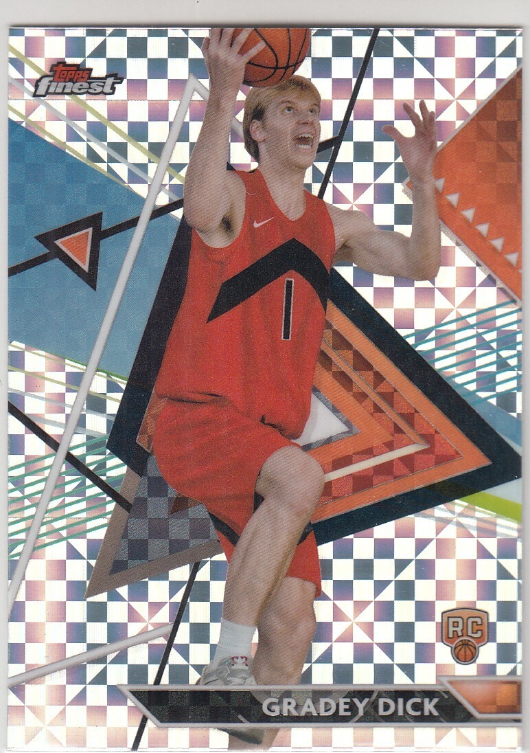 2023-24 Topps Finest Refractor Checkerboard GRADEY DICK RC #180 Raptors