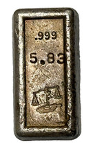 5.83 oz Dugan & Helterbrand Portrait Vintage Silver Bar Tier 1 .999 5 oz Class