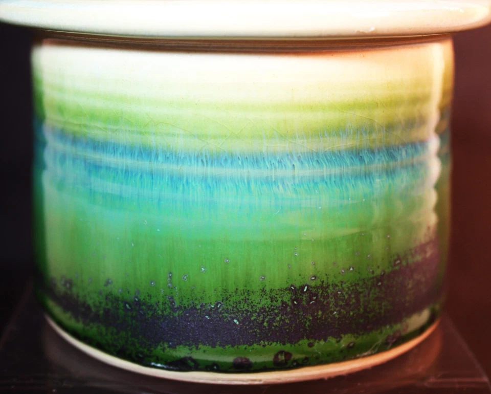 Campana de mantequilla francesa de cerámica hecha a mano firmada por artista de cerámica Foto 3 de 4