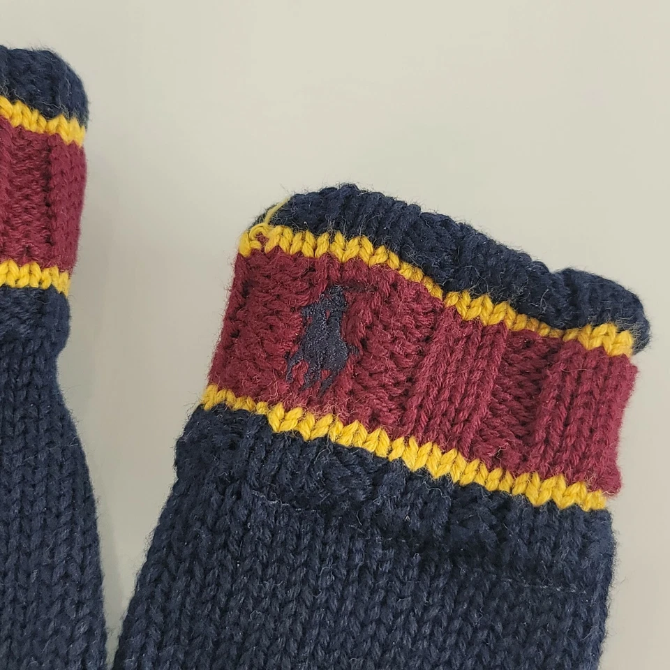 Ralph Lauren 学步儿童连指手套针织毛衣海军蓝芥末勃艮第 2t 3t 4t — 第 4/4 张图片