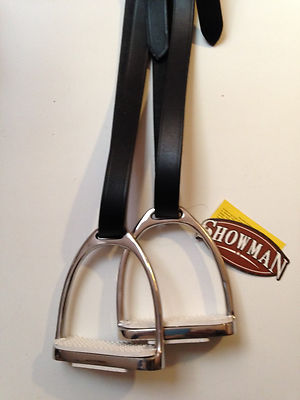 Pair Of Dark BROWN Adult English Stirrup Leathers and Two 4 3/4'' Irons Stirrups