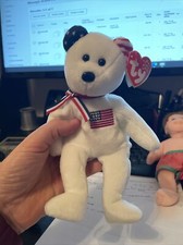 Ty Beanie Baby "America" USA Red Cross Stuffed Bear Gift