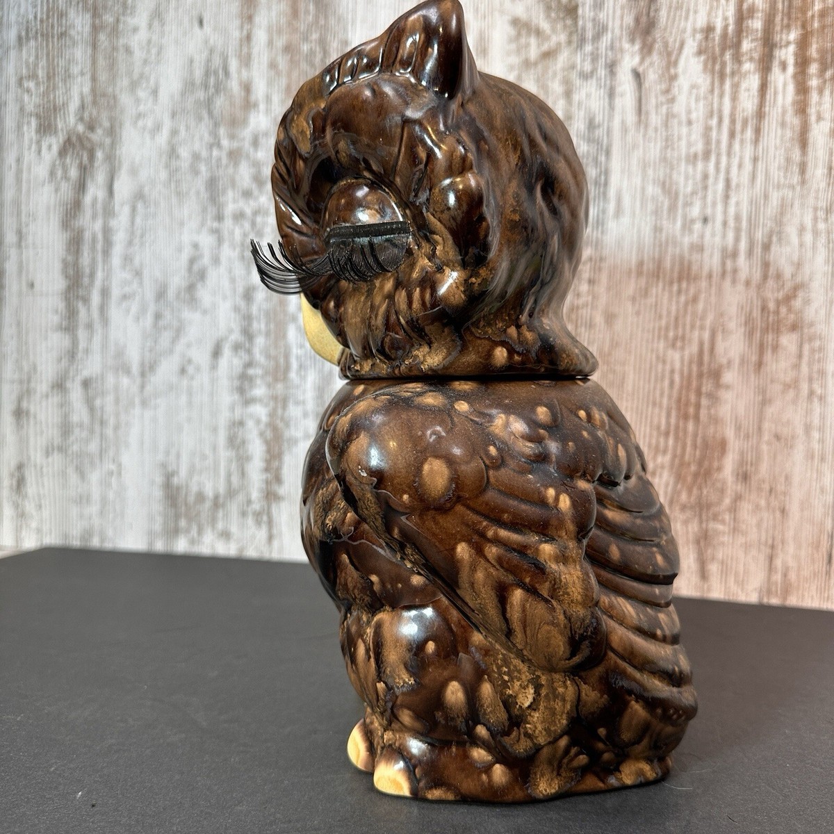 Vintage Winking Owl Collectible Cookie Jar 1960-1970's Brown w