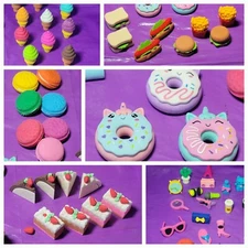 Iwako, Ooly, Rex Landon Puzzle  63 piece Eraser Lot 