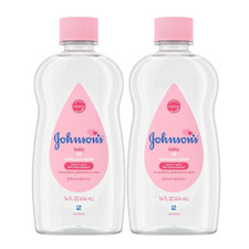 2 JOHNSON'S BABY OIL Pure Mineral Oil Prevents Moisture Loss, Original, 14 oz EA