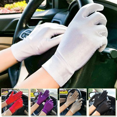 1Pair Stretch Thin Gloves Womens un Protection Driving Cycling Mittens Gloves