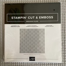 Stampin' UP QUATREFOIL TILE Embossing Folder Texture Background Vintage Look