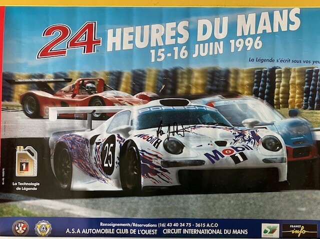 LE MANS POSTER 1996 PORSCHE ,SIGNED