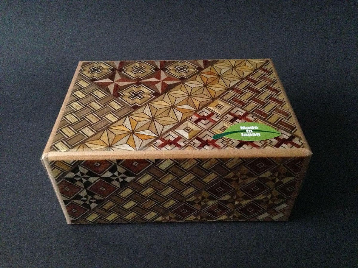Japanese Yosegi Puzzle Box Samurai Wooden Secret Trick Box 4 Sun