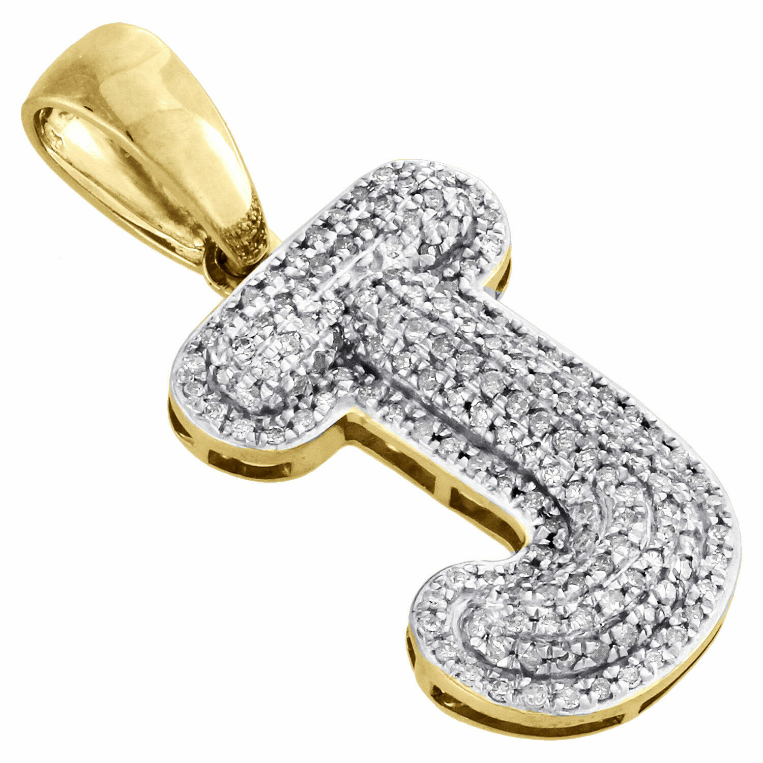 10K Yellow Gold Diamond Initial J 
