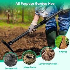 48"~72'' long handle Triangle Hoe for Digging Weeding Loosening Soil Edging cut